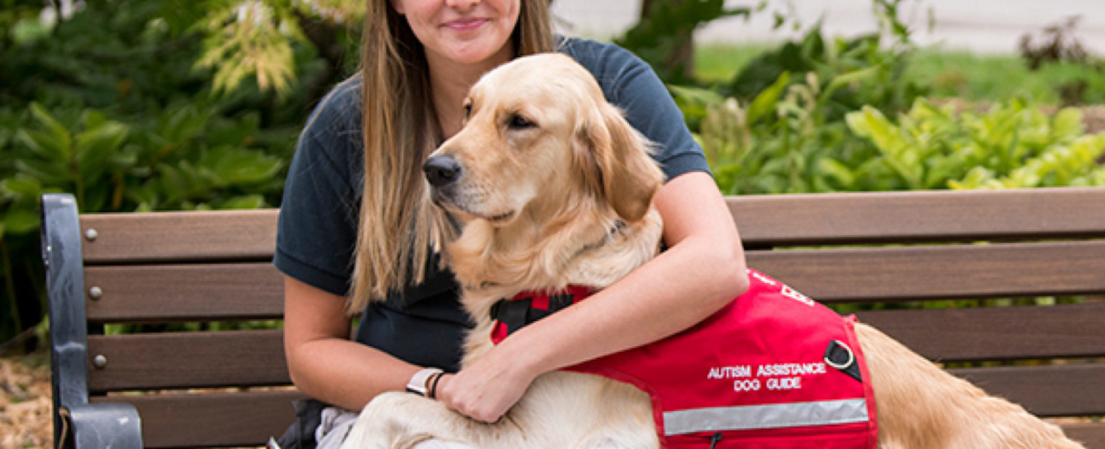 Female instructor with Autism Assistance Dog Guide
