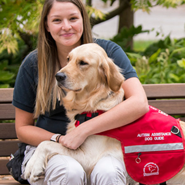 Female instructor with Autism Assistance Dog Guide