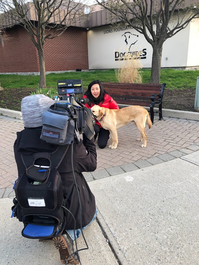 IMG_6709 News reporter with Dog Guide