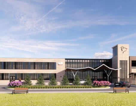 New dog guide building exterior