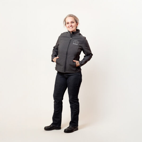 Ladies Black Heather Soft Shell Jacket - Image 2