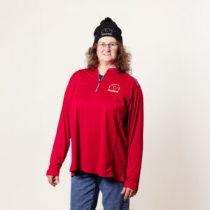 Ladies Red 1/4 Zip Pullover