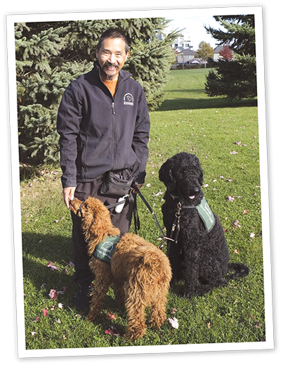 Chuck and his dogs